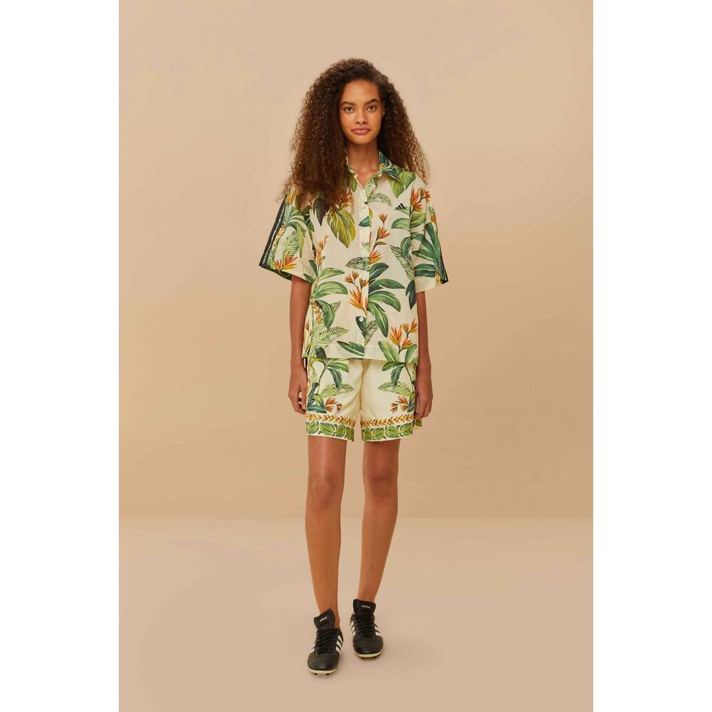 Farm Rio x Adidas Tropical Breeze Cream White Shirt & Short Set Size XS New